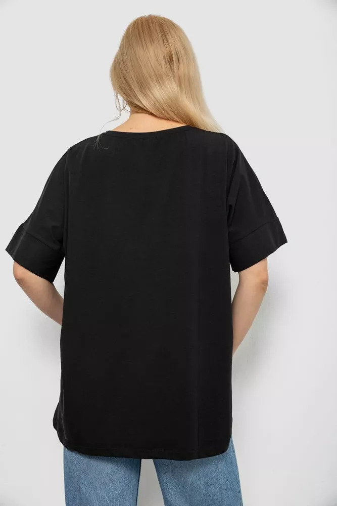 Купить Футболка женская с принтом, цвет черный, 244R4020 - Фото №4