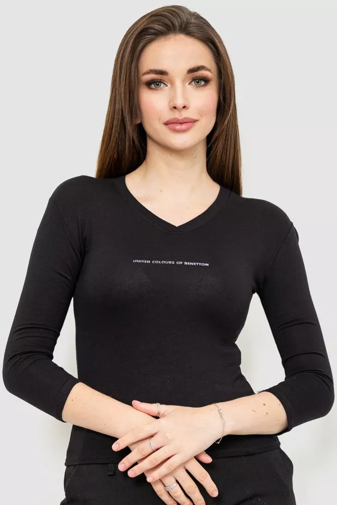 Купити Кофта жіноча укорочена, колір чорний, 186R651 - Фото №1