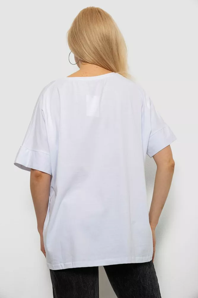 Купить Футболка женская с принтом, цвет белый, 244R4020 - Фото №4