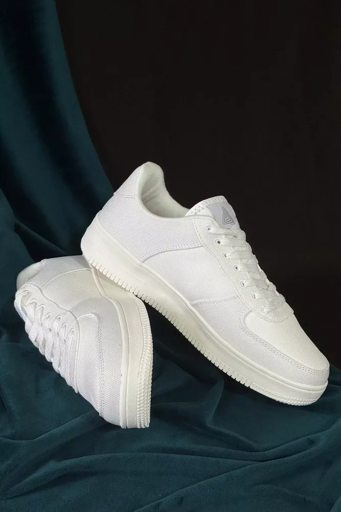 Купить Кроссовки мужские текстиль, цвет белый, 248RCX1610 - Фото №2