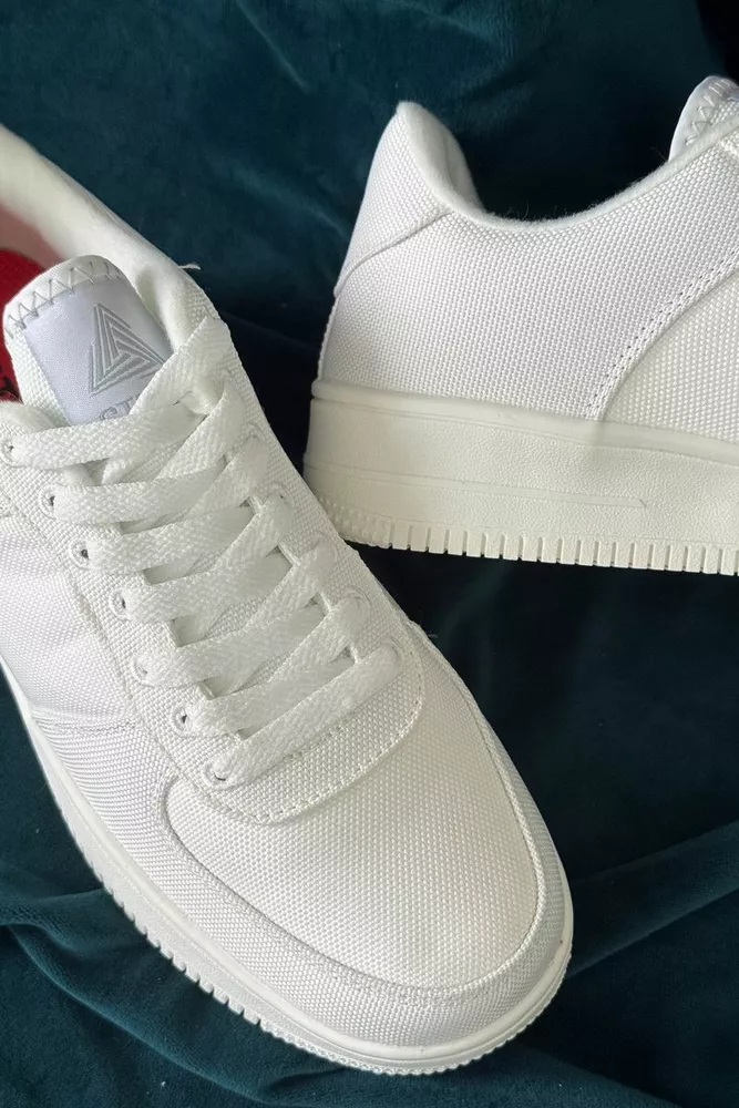 Купить Кроссовки мужские текстиль, цвет белый, 248RCX1610 - Фото №3