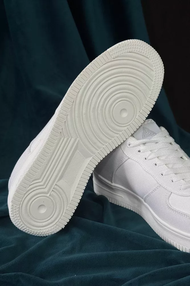 Купить Кроссовки мужские текстиль, цвет белый, 248RCX1610 - Фото №5