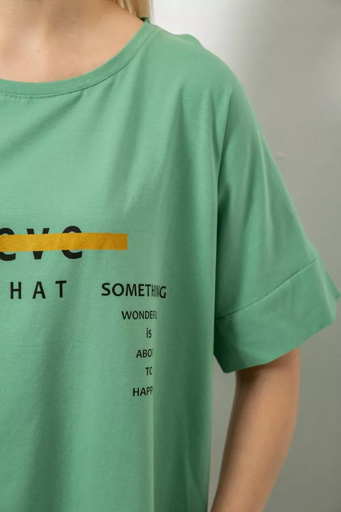 Купить Футболка женская с принтом, цвет оливковый, 244R4020 - Фото №5