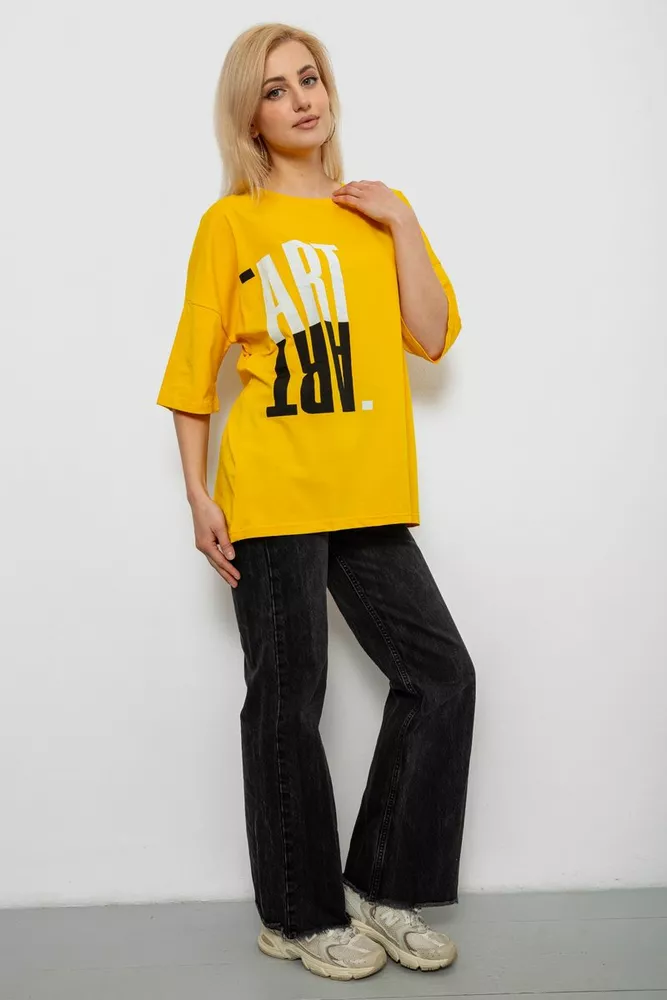Купить Футболка женская с принтом, цвет желтый, 244R2015 - Фото №2