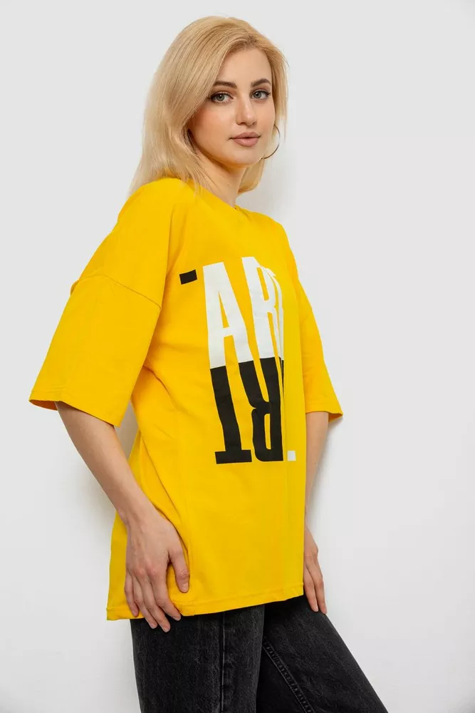 Купить Футболка женская с принтом, цвет желтый, 244R2015 - Фото №3