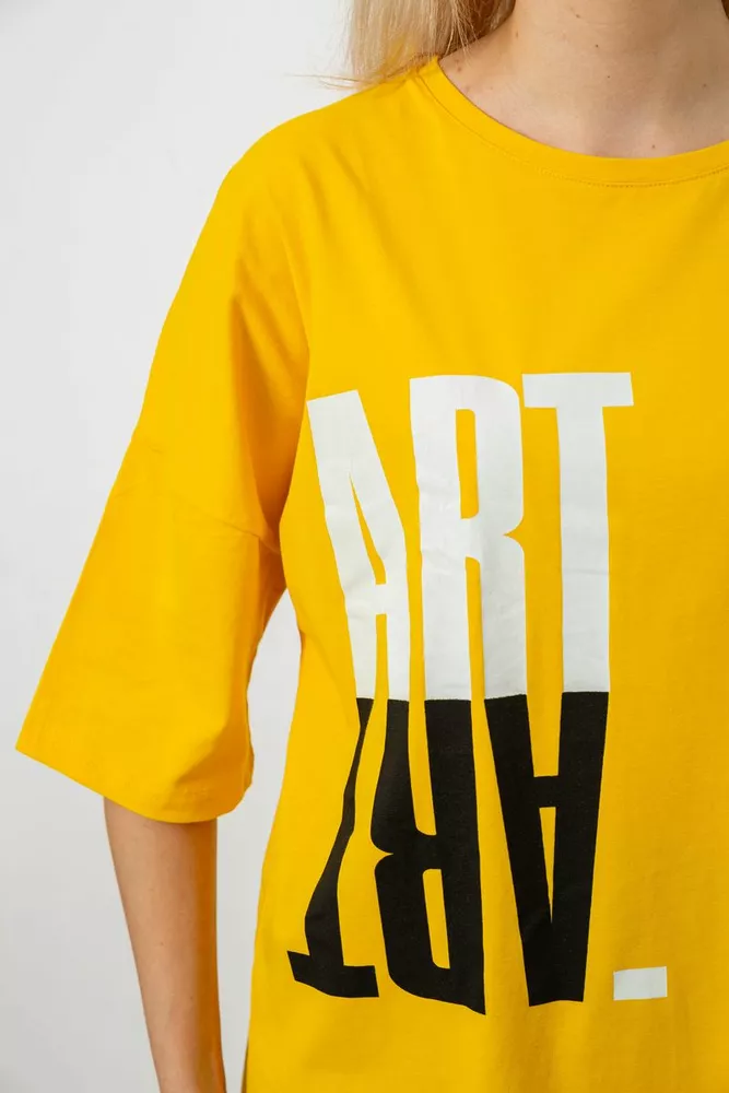 Купить Футболка женская с принтом, цвет желтый, 244R2015 - Фото №5