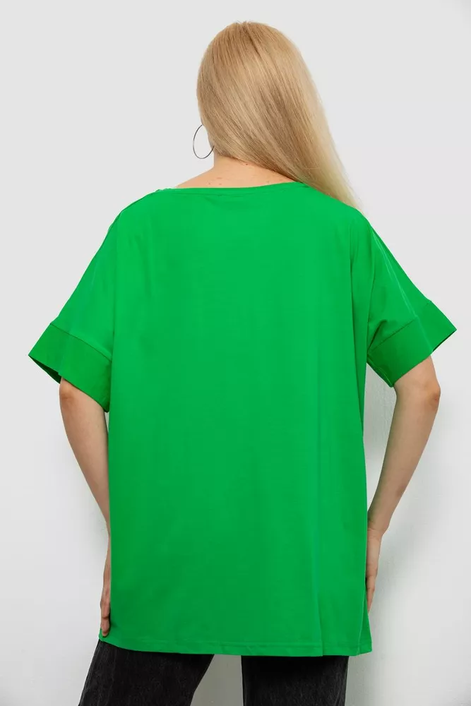 Купить Футболка женская с принтом, цвет зеленый, 244R4020 - Фото №4