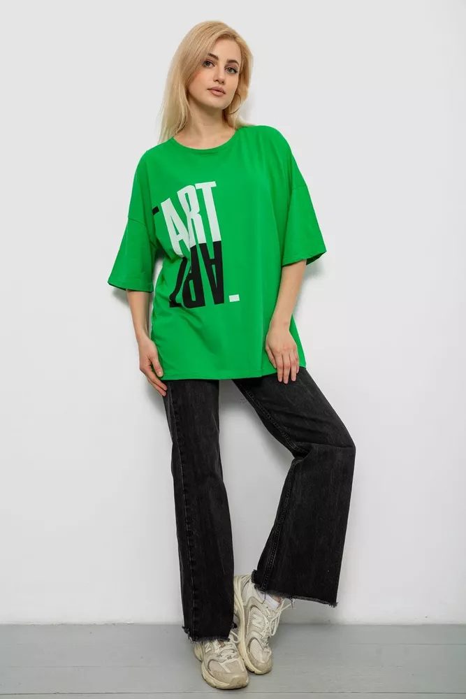 Купить Футболка женская с принтом, цвет зеленый, 244R2015 - Фото №2