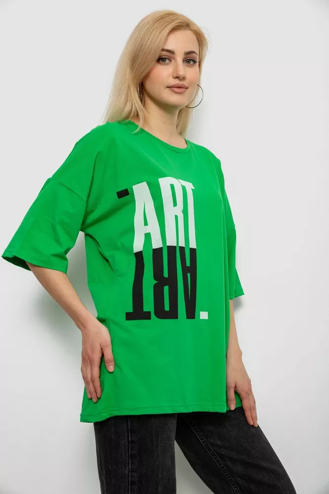 Купить Футболка женская с принтом, цвет зеленый, 244R2015 - Фото №3