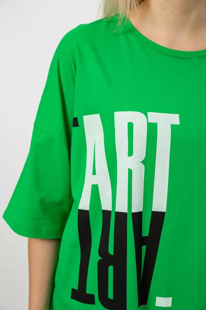 Купить Футболка женская с принтом, цвет зеленый, 244R2015 - Фото №5