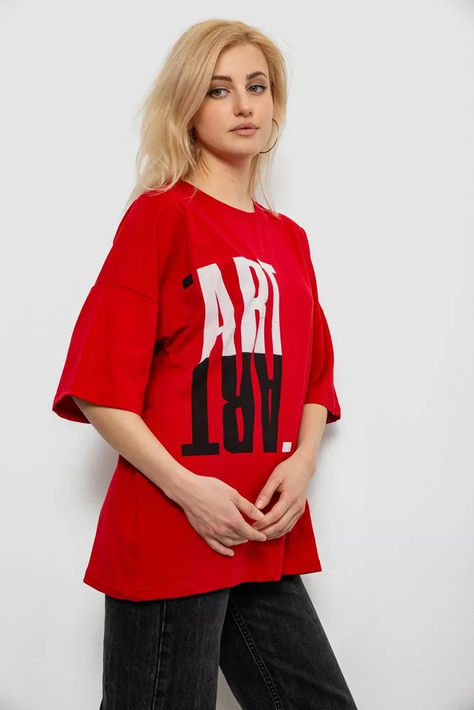 Купить Футболка женская с принтом, цвет красный, 244R2015 - Фото №3