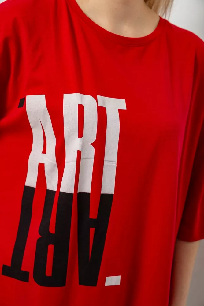 Купить Футболка женская с принтом, цвет красный, 244R2015 - Фото №5