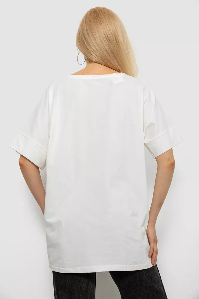 Купить Футболка женская с принтом, цвет молочный, 244R4020 - Фото №4