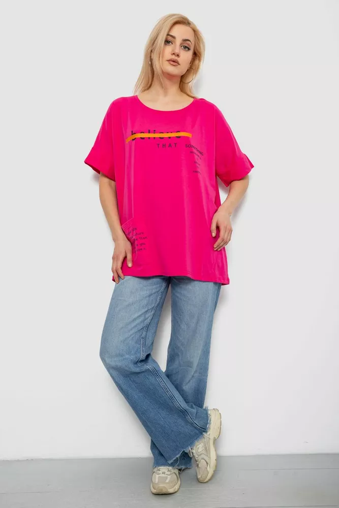 Купить Футболка женская с принтом, цвет розовый, 244R4020 - Фото №2