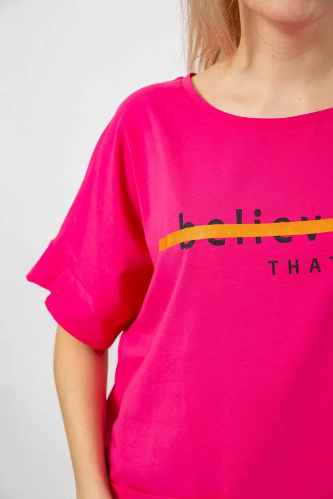 Купить Футболка женская с принтом, цвет розовый, 244R4020 - Фото №5