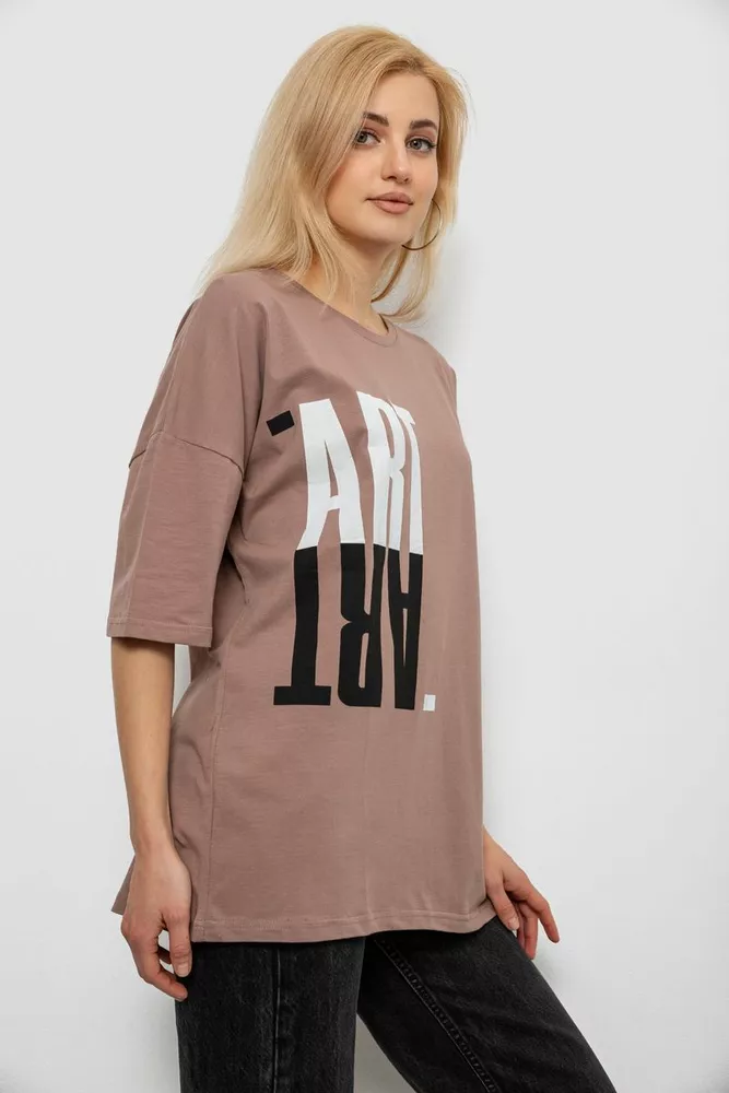 Купить Футболка женская с принтом, цвет мокко, 244R2015 - Фото №3