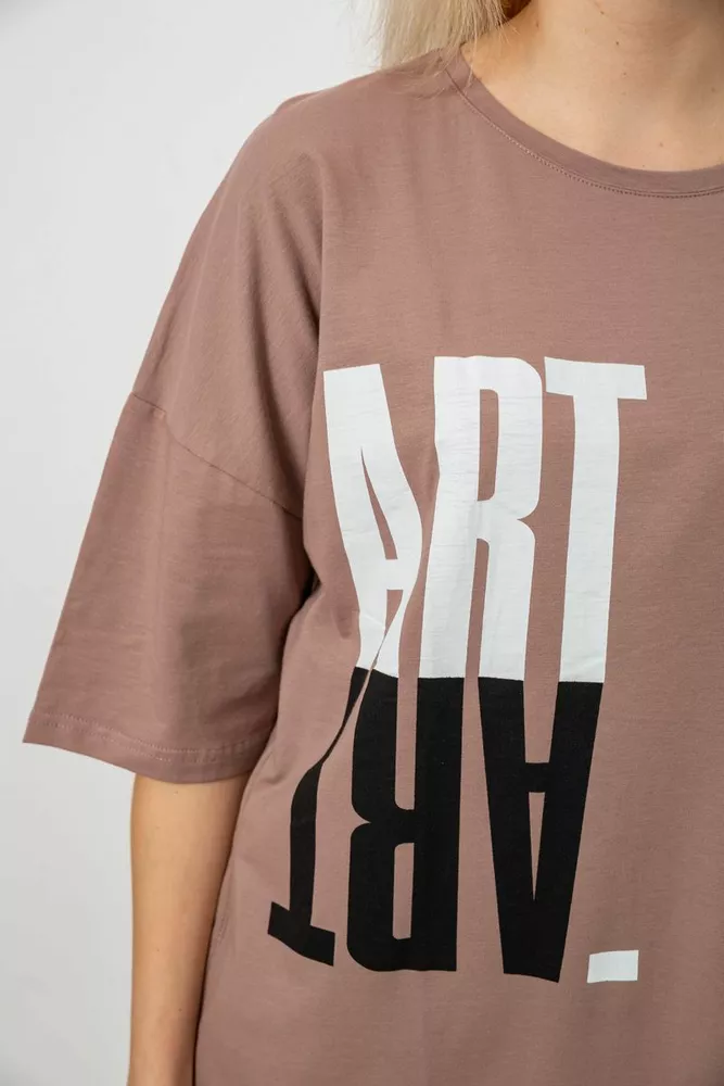 Купить Футболка женская с принтом, цвет мокко, 244R2015 - Фото №5