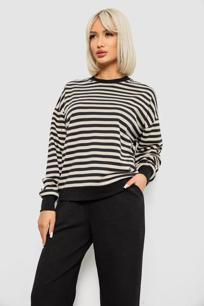 Купити Спортивний костюм жіночий, колір чорно-бежевий, 244R1065AG - Фото №2