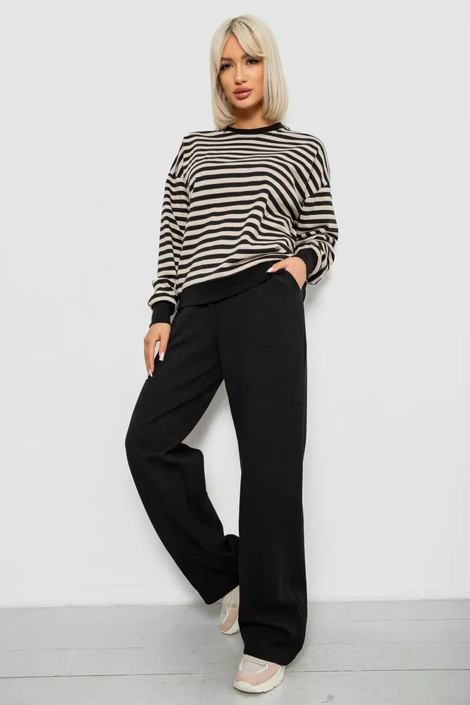 Купити Спортивний костюм жіночий, колір чорно-бежевий, 244R1065AG - Фото №3