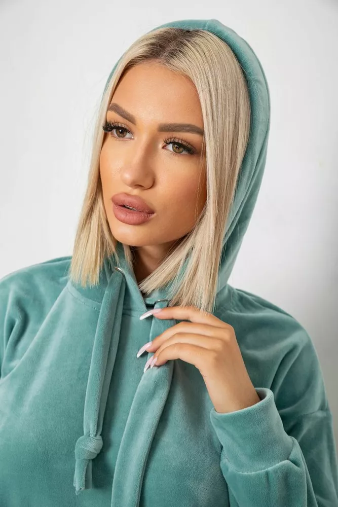 Купити Спортивний костюм жіночий велюровий, колір м'ятний, 241R1530-5 оптом - Фото №6