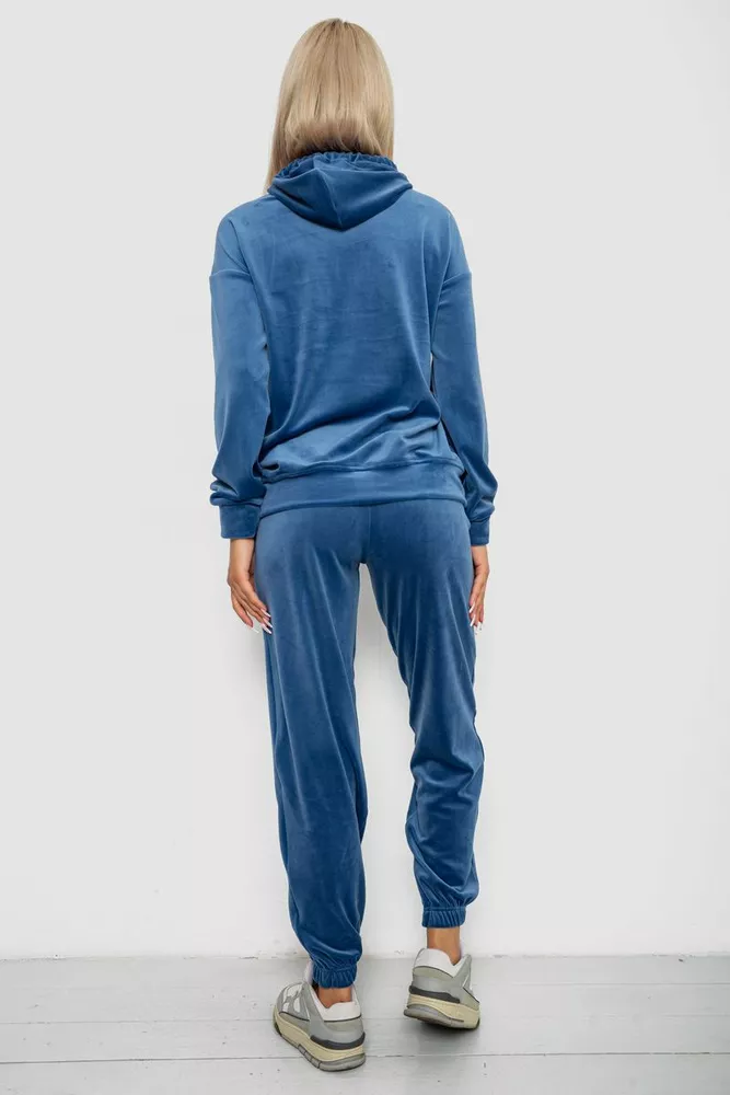 Купити Спортивний костюм жіночий велюровий, колір джинс, 241R1530-5 оптом - Фото №4