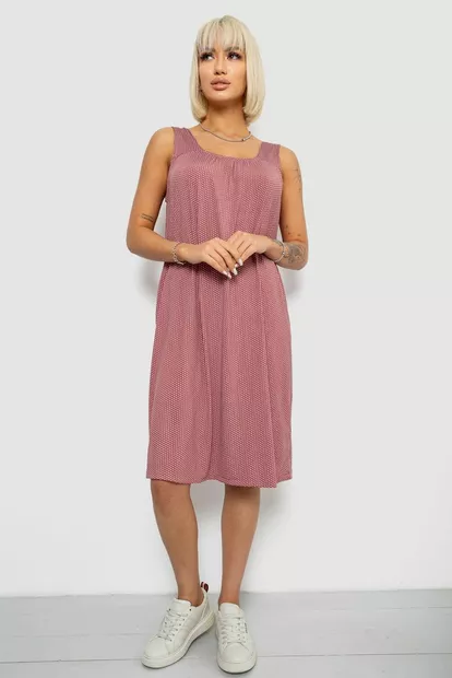 Сарафан жіночий в горох, колір пудровий, 257R733-1