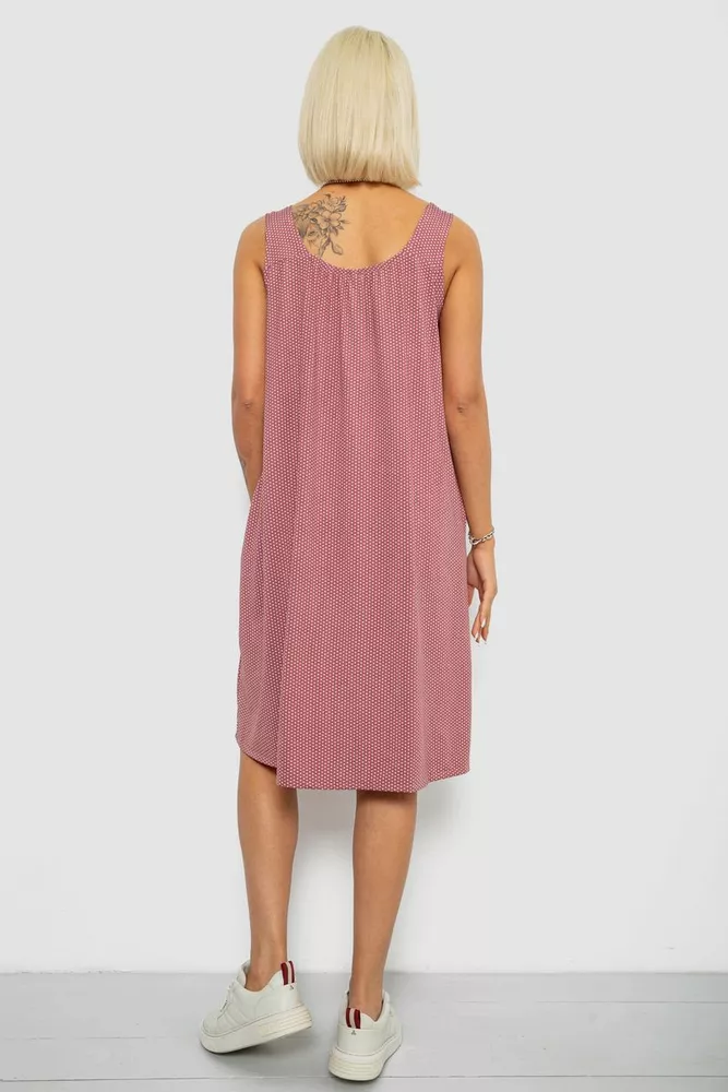 Купити Сарафан жіночий в горох, колір пудровий, 257R733-1 - Фото №4