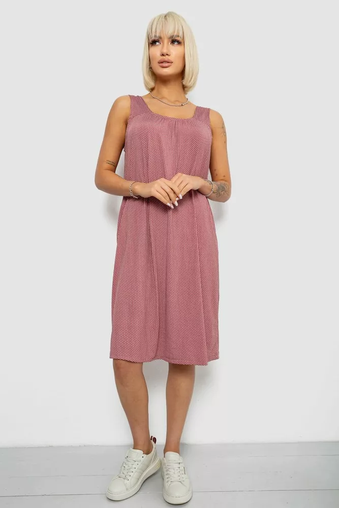 Купить Сарафан женский в горох, цвет сливовый, 257R733-1 - Фото №7