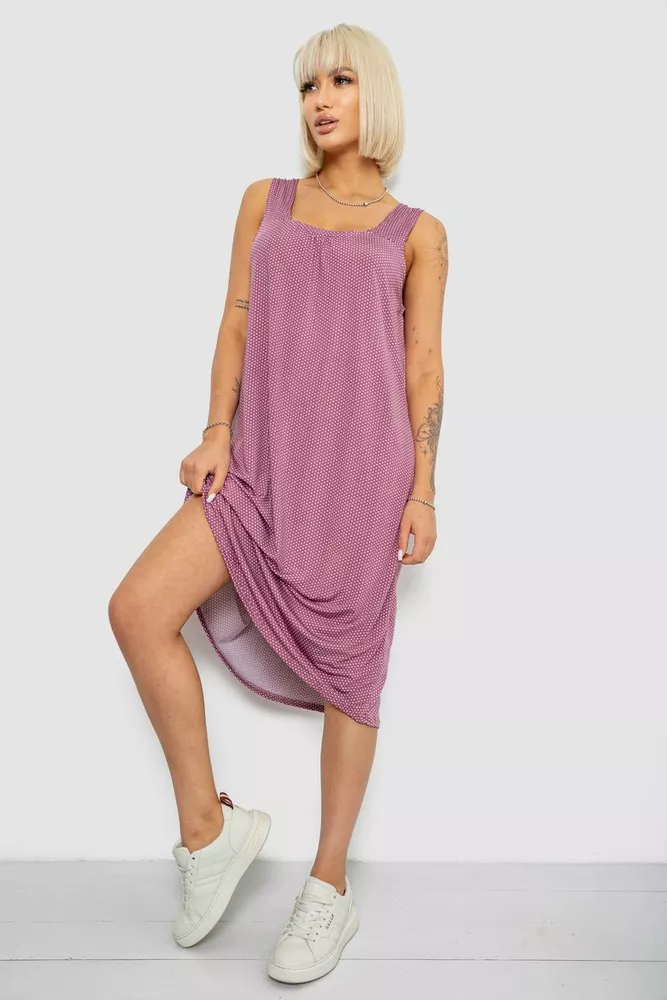 Купить Сарафан женский в горох, цвет сливовый, 257R733-1 - Фото №3