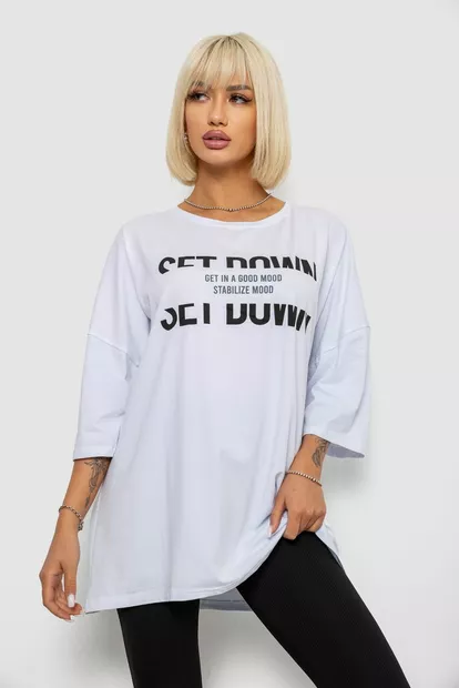 Футболка женская с принтом, цвет белый, 244R3012-5