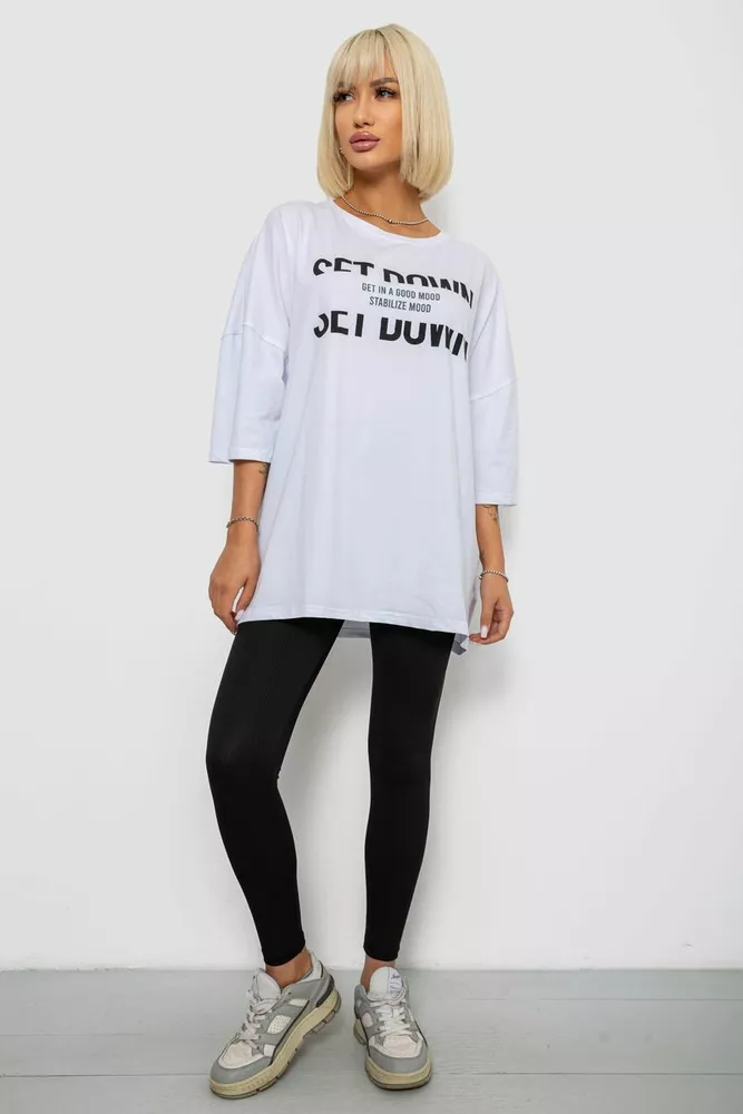 Купить Футболка женская с принтом, цвет белый, 244R3012-5 - Фото №2