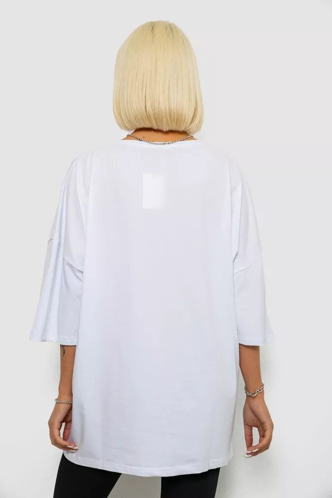 Купить Футболка женская с принтом, цвет белый, 244R3012-5 - Фото №4