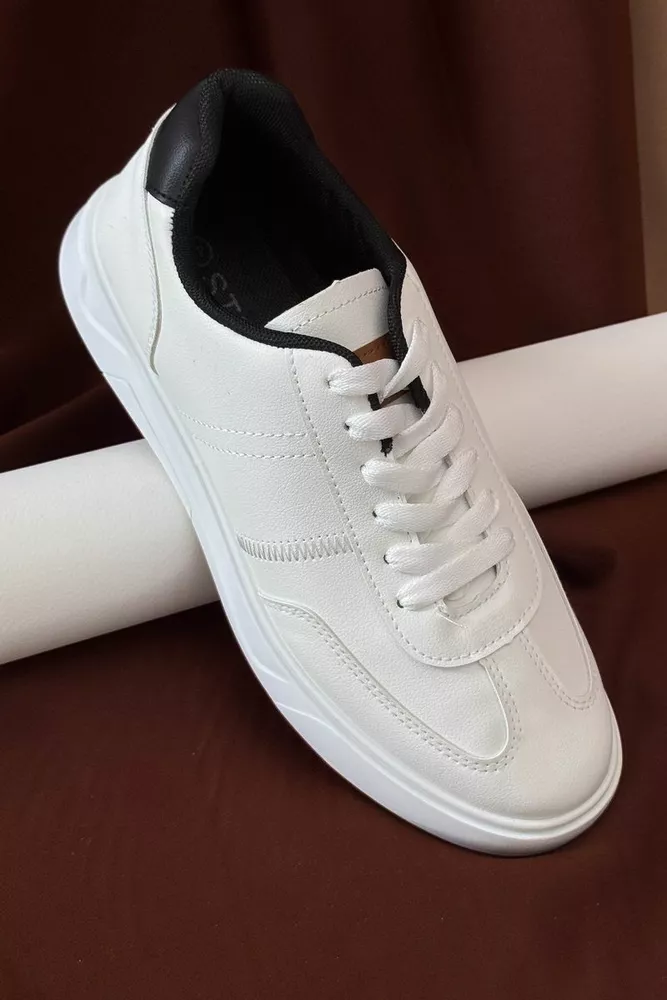 Купить Кеды мужские, цвет бело-черный, 248RR122 оптом - Фото №2