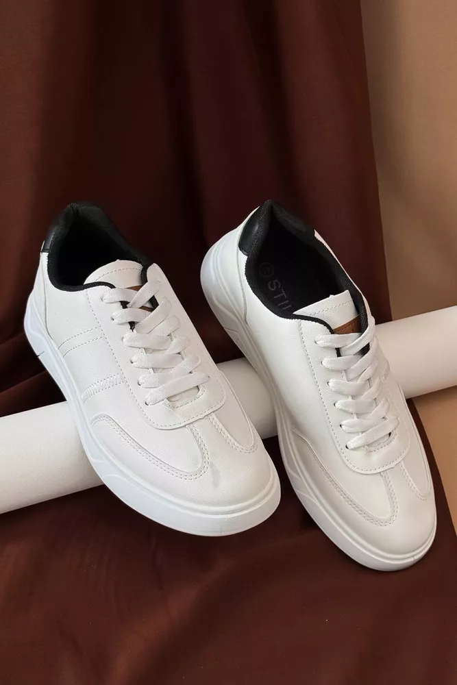 Купить Кеды мужские, цвет бело-черный, 248RR122 оптом - Фото №1