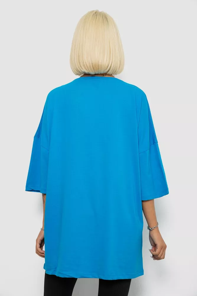 Купить Футболка женская с принтом, цвет голубой, 244R3012-5 - Фото №4