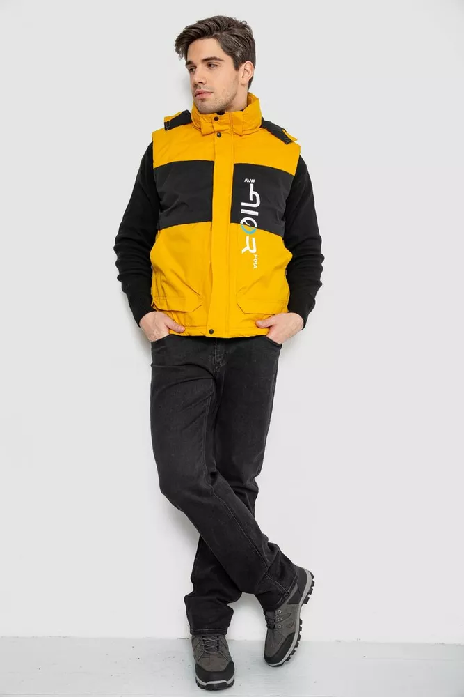 Купити Жилетка чоловіча демісезонна, колір жовтий, 244R99006 - Фото №2