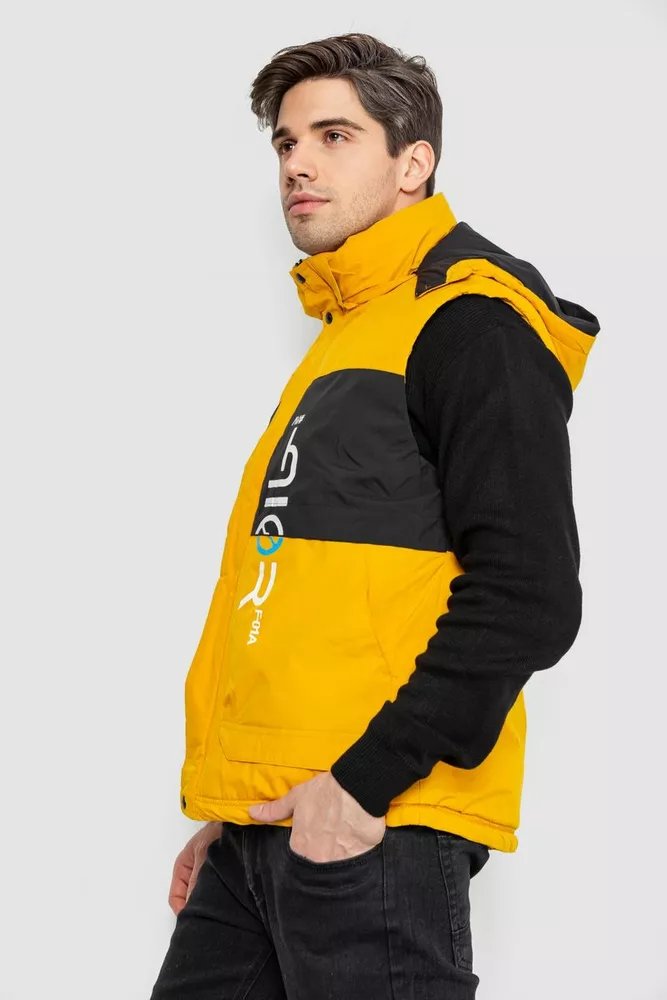 Купити Жилетка чоловіча демісезонна, колір жовтий, 244R99006 - Фото №3