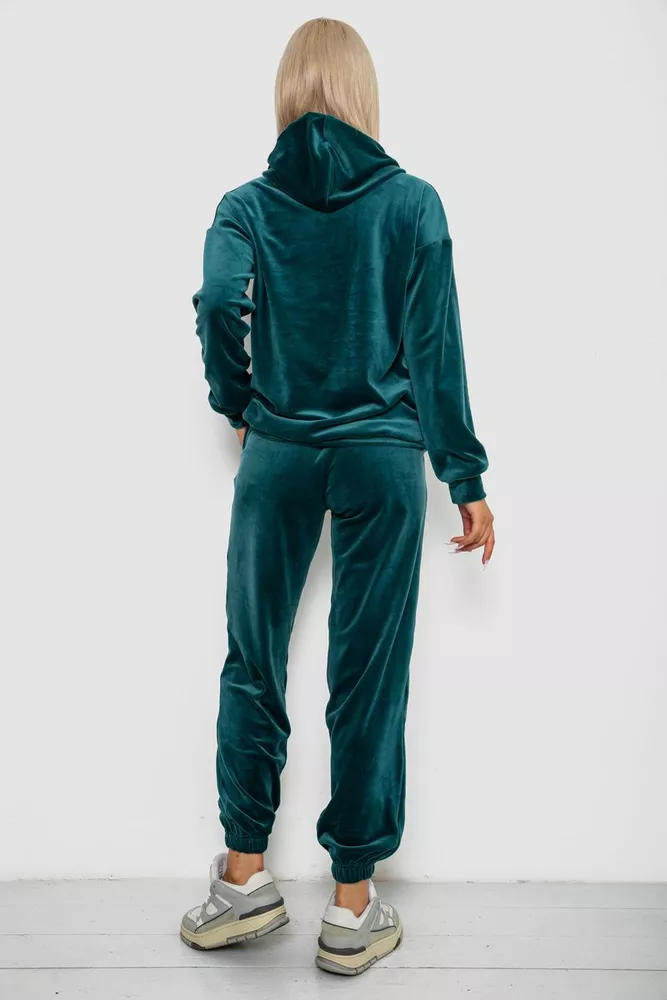 Купити Спортивний костюм жіночий велюровий, колір зелений, 241R1530-5 оптом - Фото №4