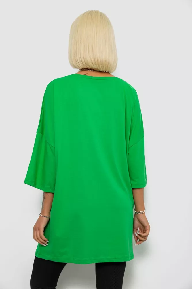 Купить Футболка женская с принтом, цвет зеленый, 244R3012-5 - Фото №4