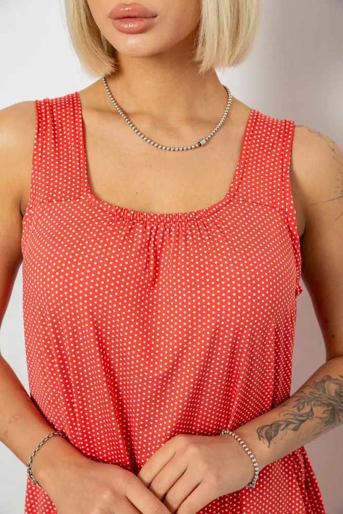Купить Сарафан женский в горох, цвет красный, 257R733-1 - Фото №5