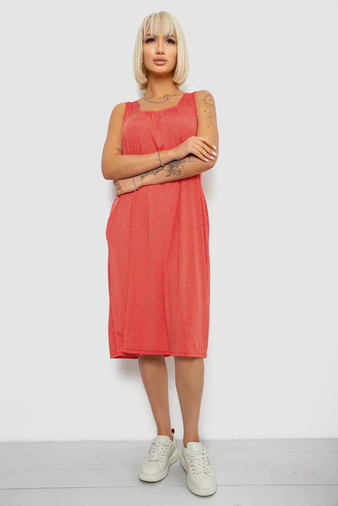Купить Сарафан женский в горох, цвет красный, 257R733-1 - Фото №1