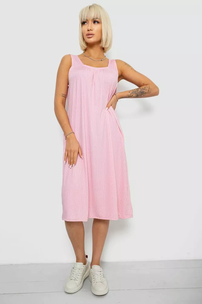 Купить Сарафан женский в горох, цвет розовый, 257R733-1 - Фото №1