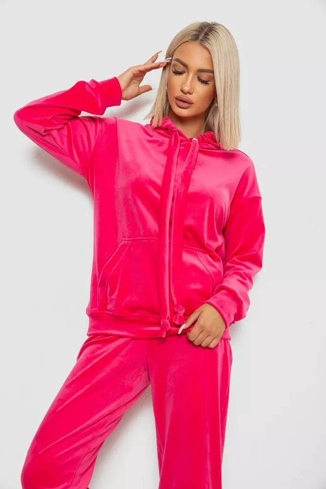 Купити Спортивний костюм жіночий велюровий, колір рожевий, 241R1530-5 оптом - Фото №2