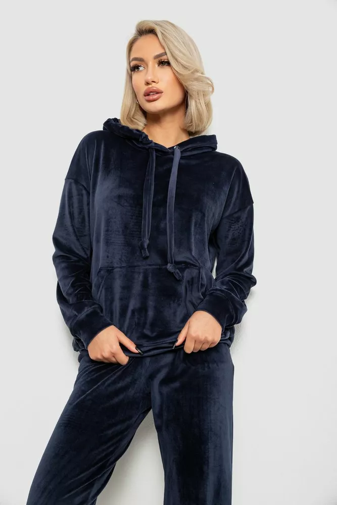 Купить Спортивный костюм женский велюровый, цвет синий, 241R1530-5 оптом - Фото №2