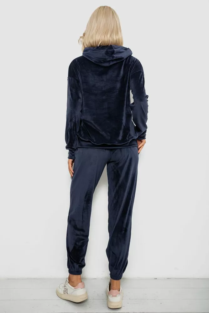 Купить Спортивный костюм женский велюровый, цвет синий, 241R1530-5 оптом - Фото №4