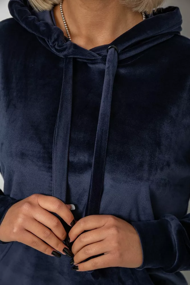 Купить Спортивный костюм женский велюровый, цвет синий, 241R1530-5 оптом - Фото №5