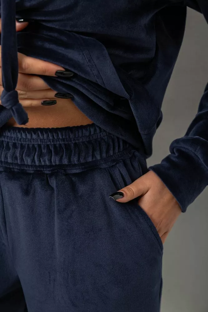 Купить Спортивный костюм женский велюровый, цвет синий, 241R1530-5 оптом - Фото №6