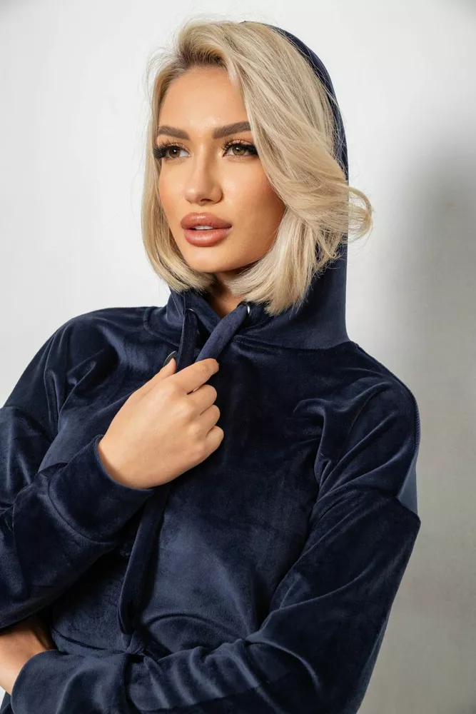 Купить Спортивный костюм женский велюровый, цвет синий, 241R1530-5 оптом - Фото №7