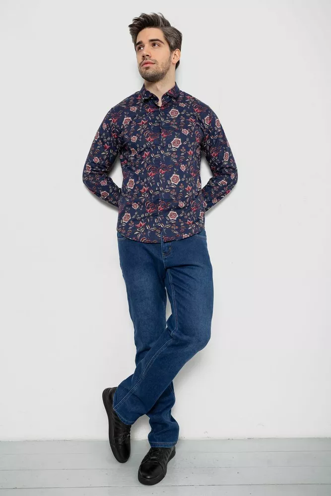 Купити Сорочка чоловіча з принтом, колір синій, 186R2017 - Фото №2