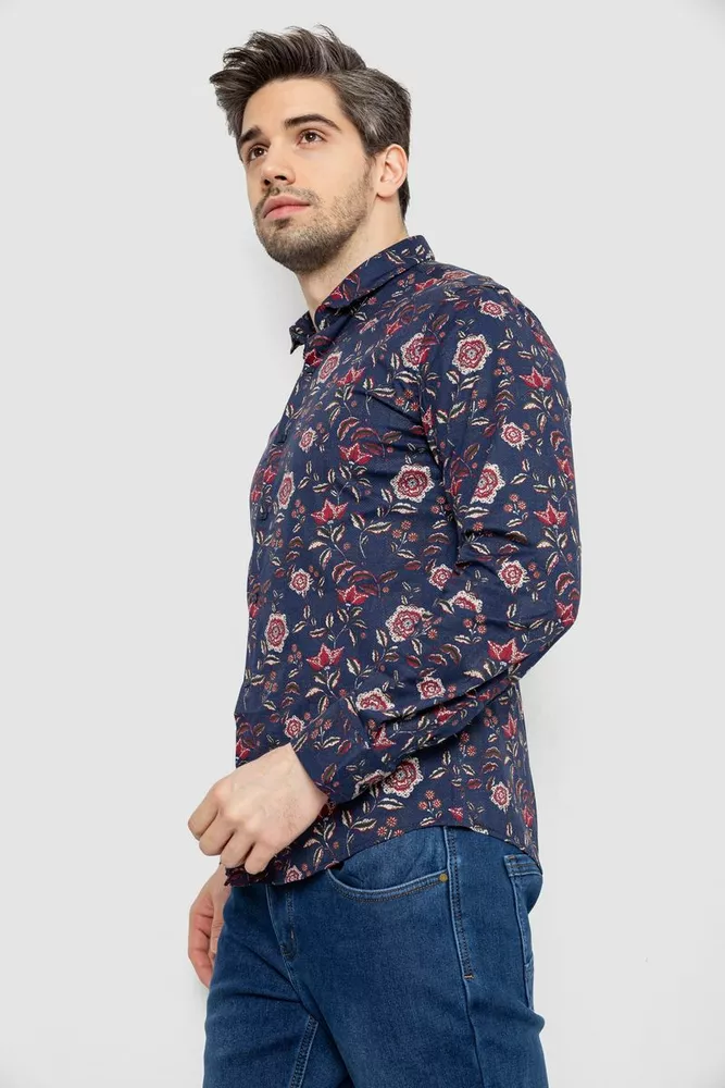 Купити Сорочка чоловіча з принтом, колір синій, 186R2017 - Фото №3